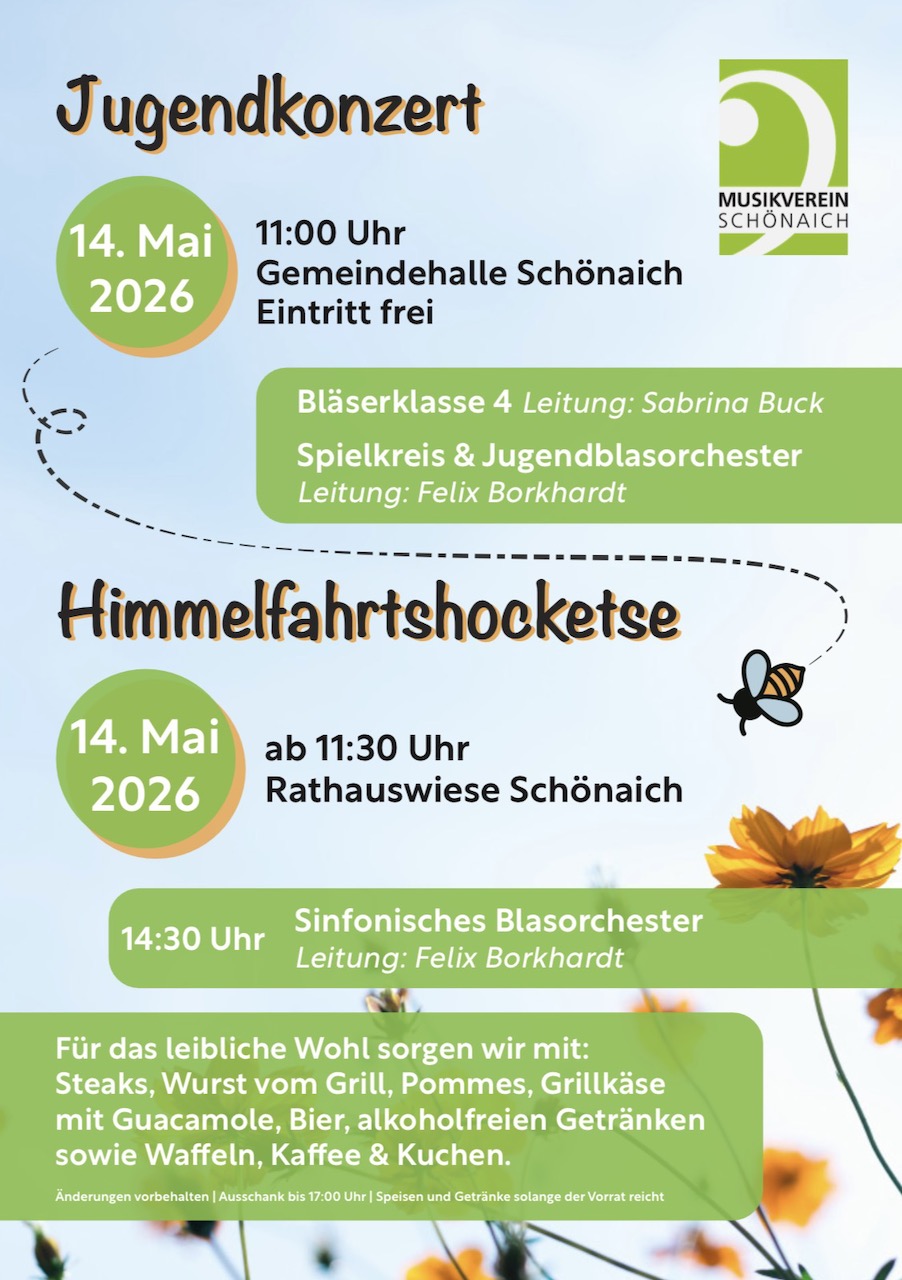 Himmelfahrtshocketse und Jugendkonzert am 14. Mai