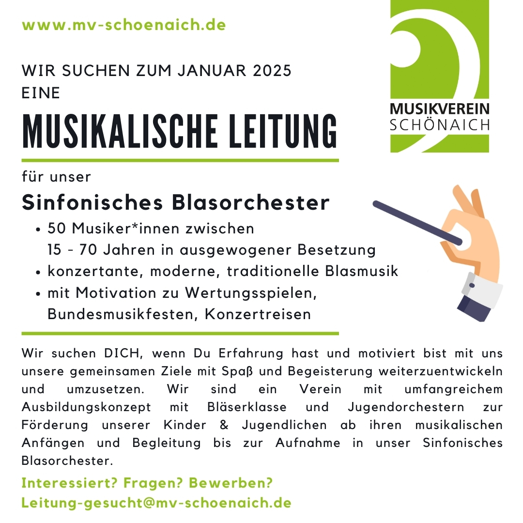 Ausschreibung Musikalische Leitung ab Januar 2025
